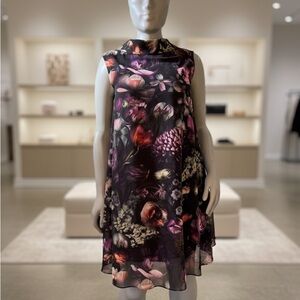 Ted Baker Black Floral Midi Dress
